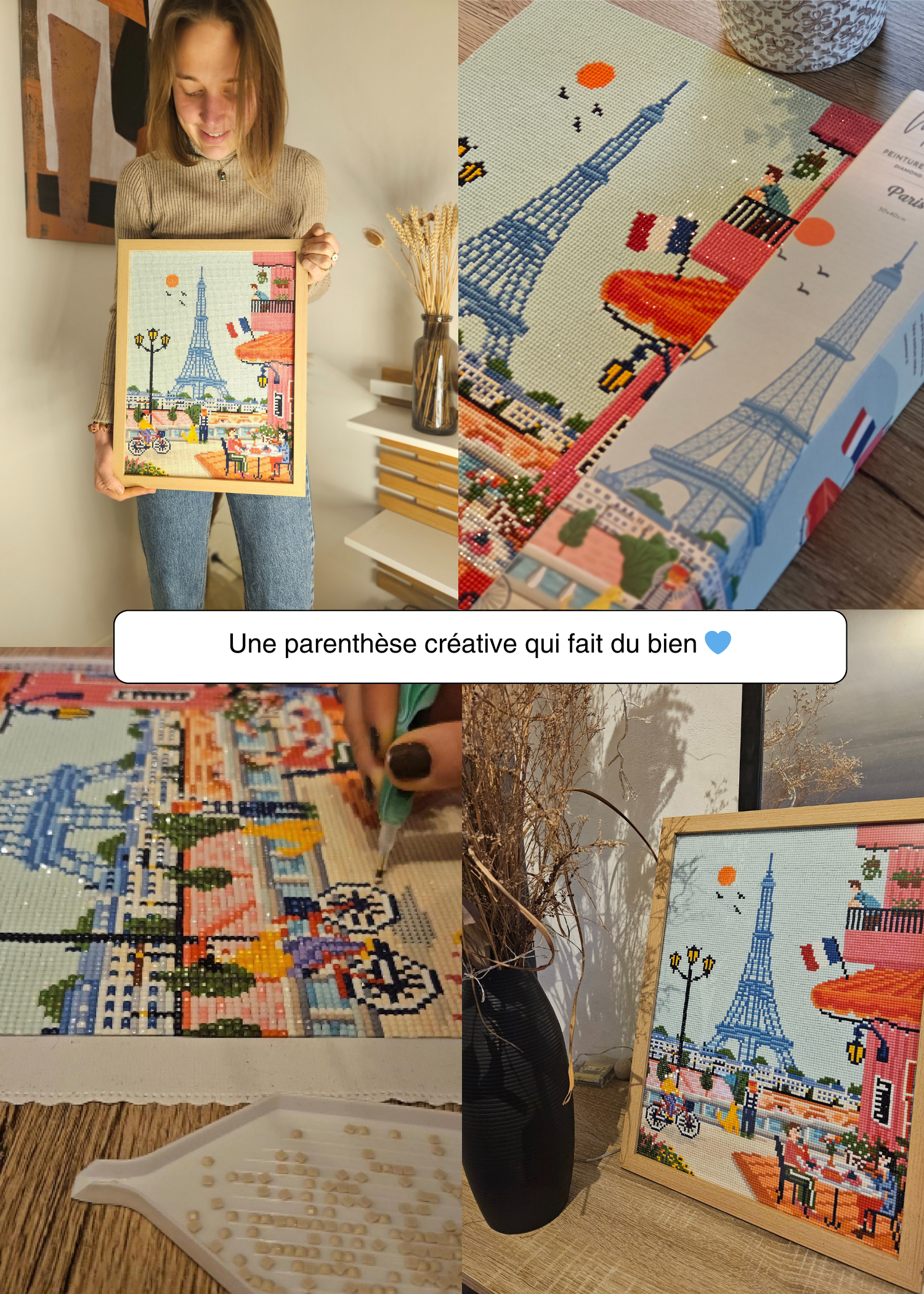 Paris vue tour Eiffel - Peinture en Diamant