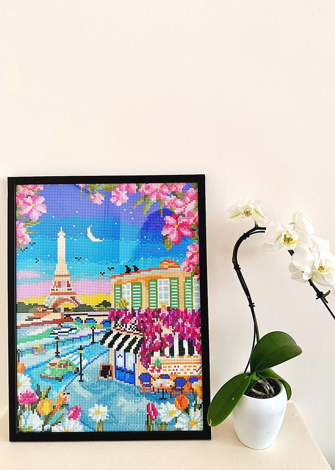 Diamond Painting Paris sous la nuit – Peinture en diamant 30x40cm – Kit créatif complet - Ma Ville en Diamant