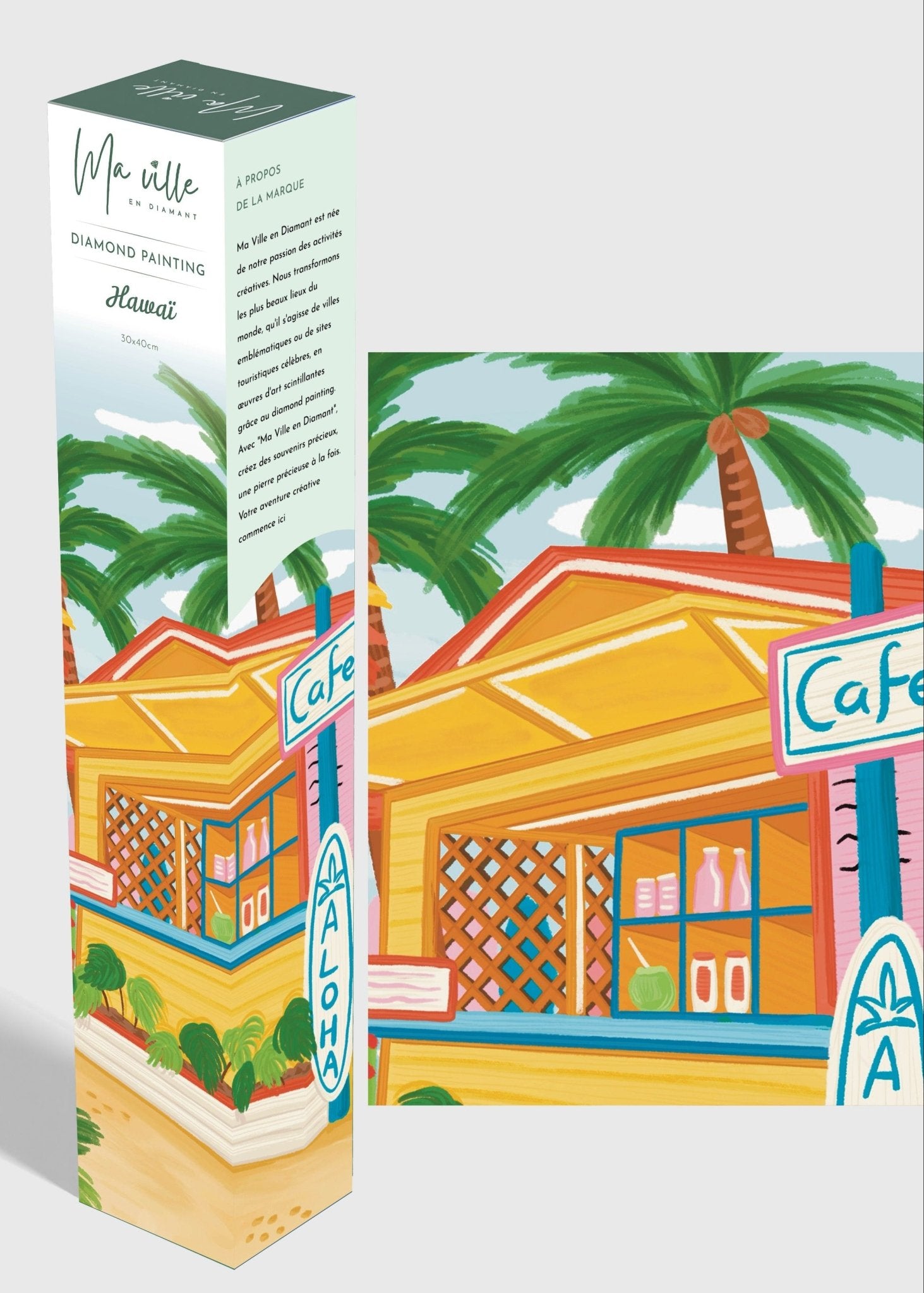 Hawaii and its beach hut - Diamond Painting - Ma Ville en Diamant