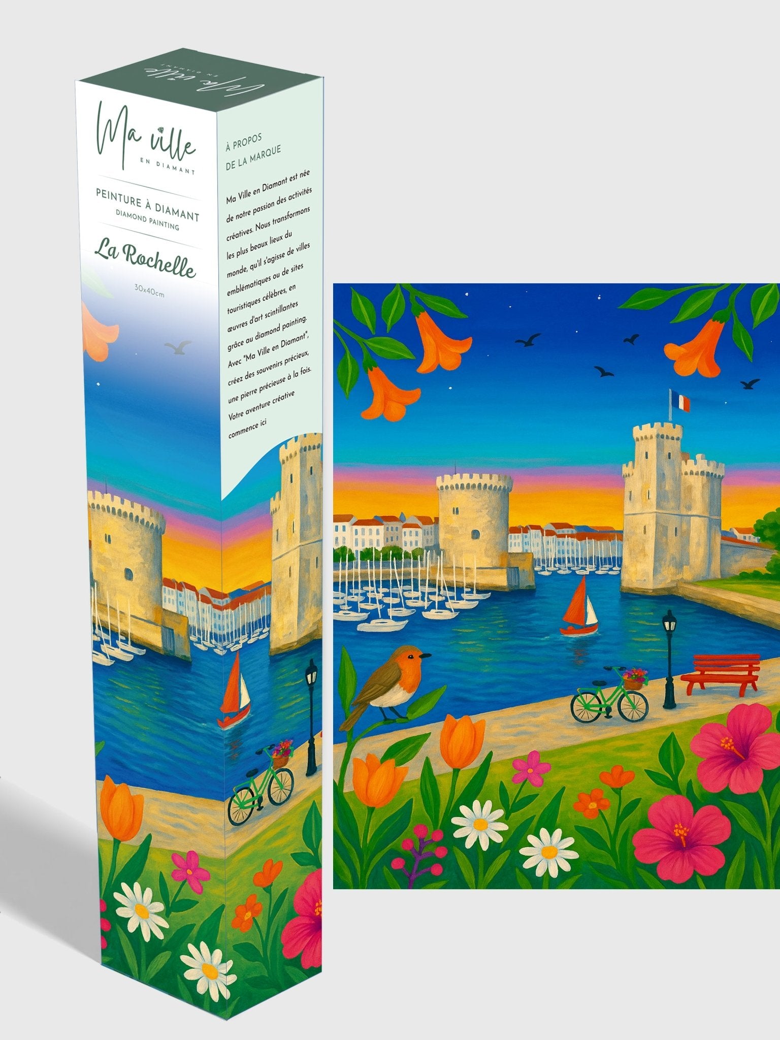 La Rochelle les Tours du Vieux - Port – Peinture en Diamant - Ma Ville en Diamant