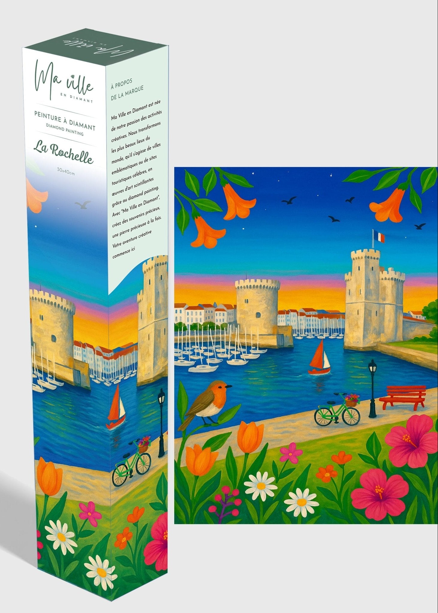 La Rochelle les Tours du Vieux - Port – Peinture en Diamant - Ma Ville en Diamant