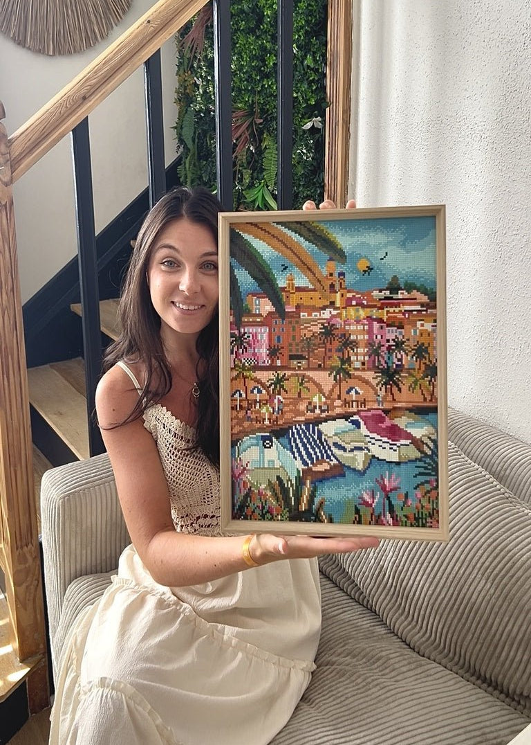 Menton aux couleurs pastel - Peinture en diamant - Ma Ville en Diamant