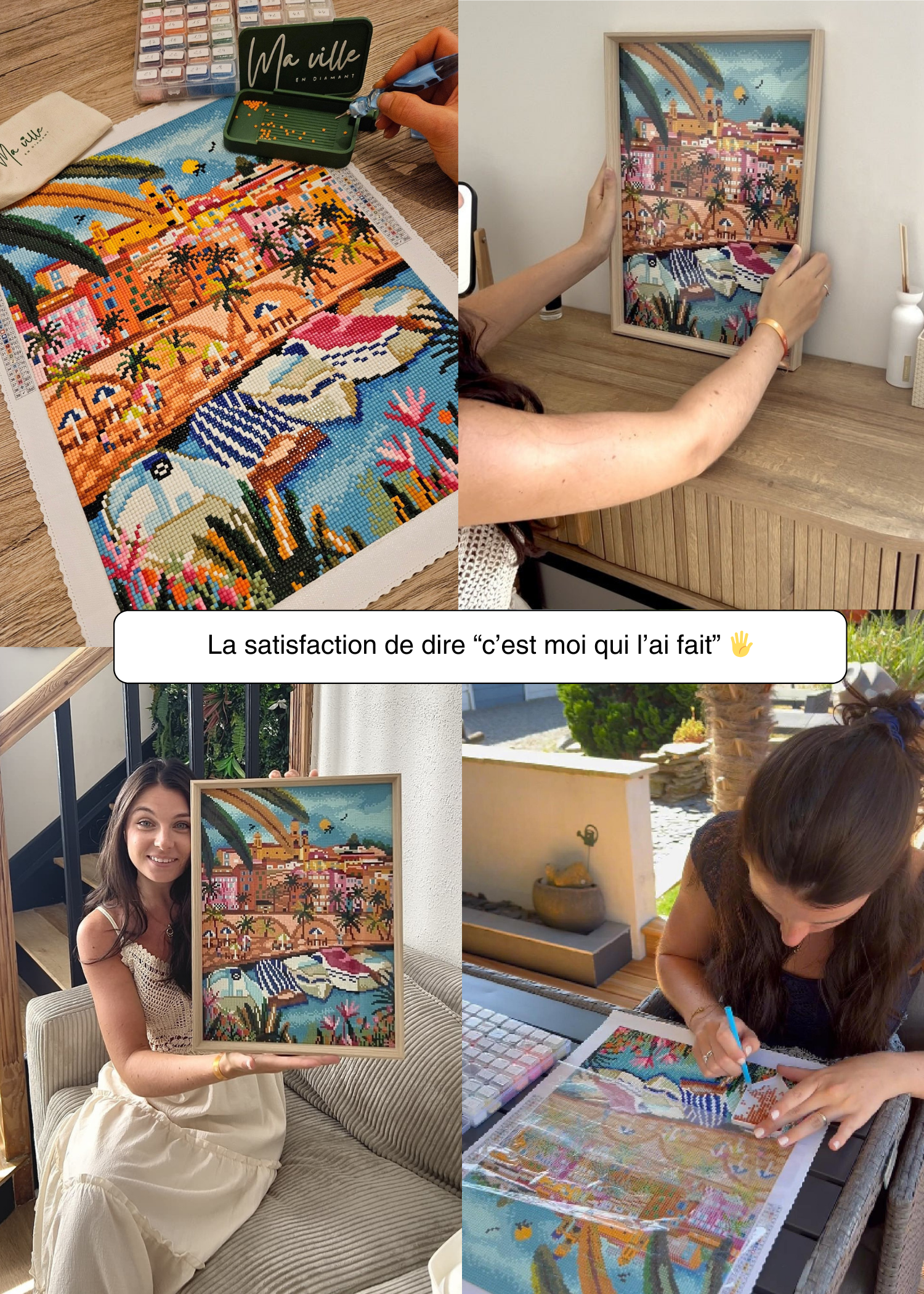 Menton aux couleurs pastel - Peinture en Diamant