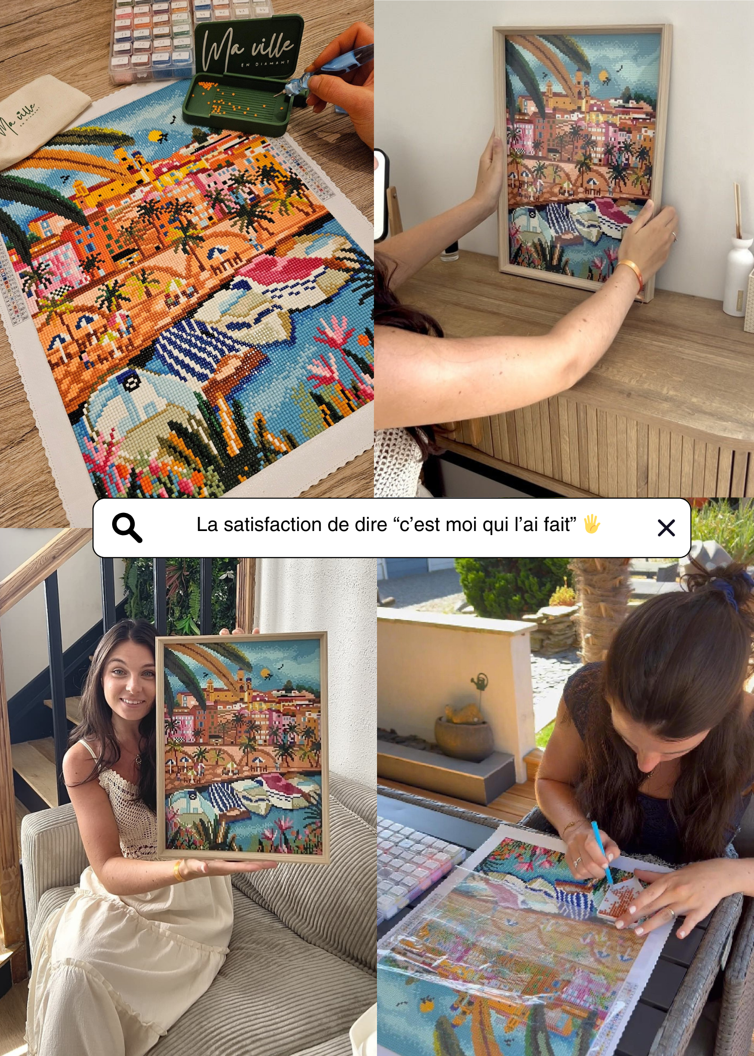 Menton aux couleurs pastel - Peinture en Diamant