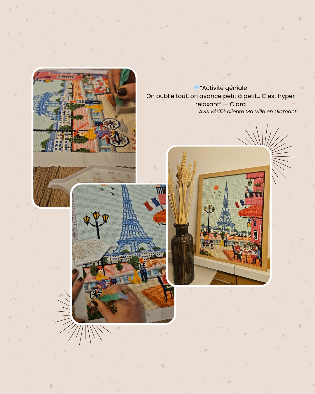 Paris vue tour Eiffel - Peinture en Diamant