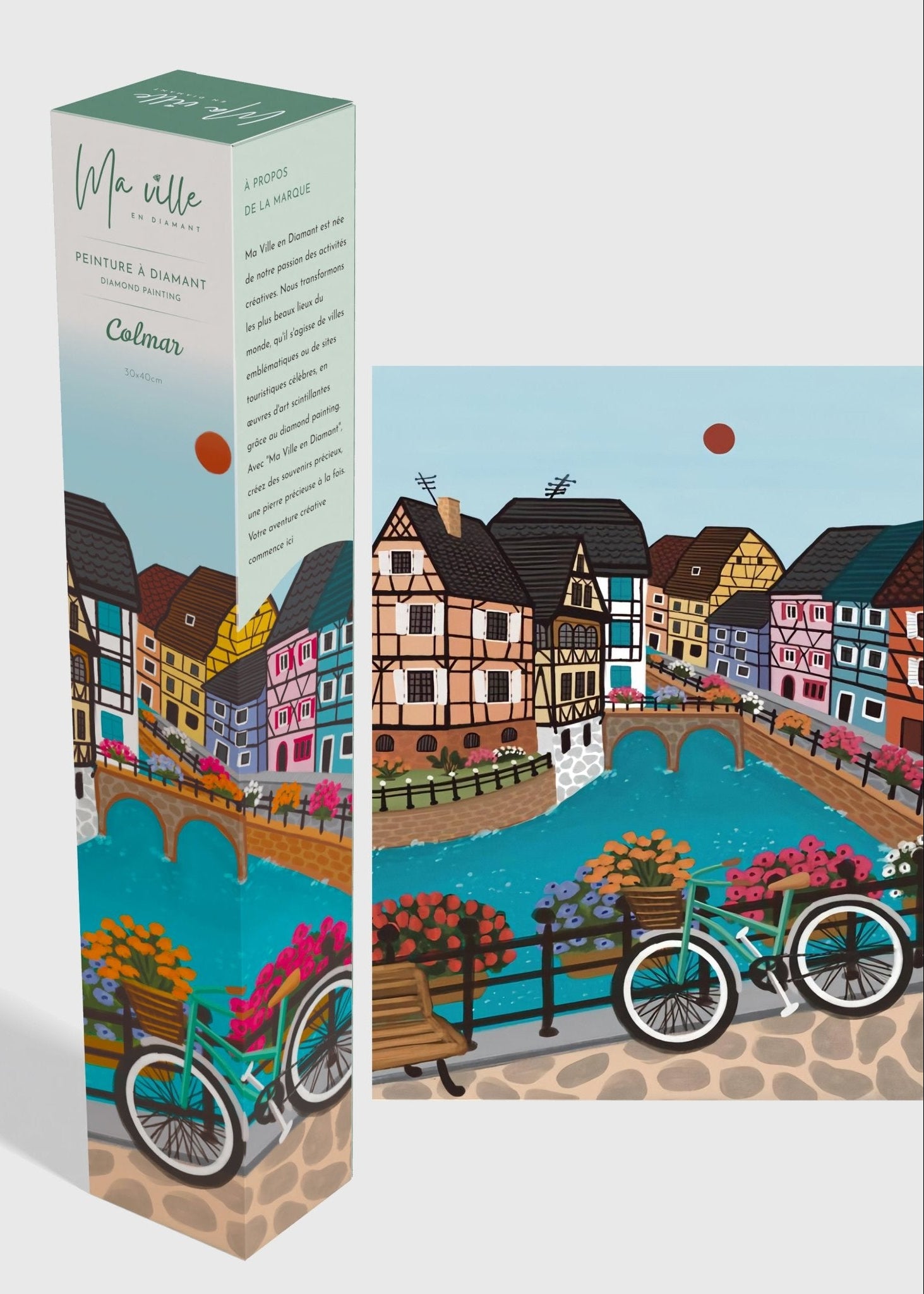 Peinture en Diamant Colmar Maisons à Colombages 30x40cm - Kit complet Diamond Painting - Ma Ville en Diamant