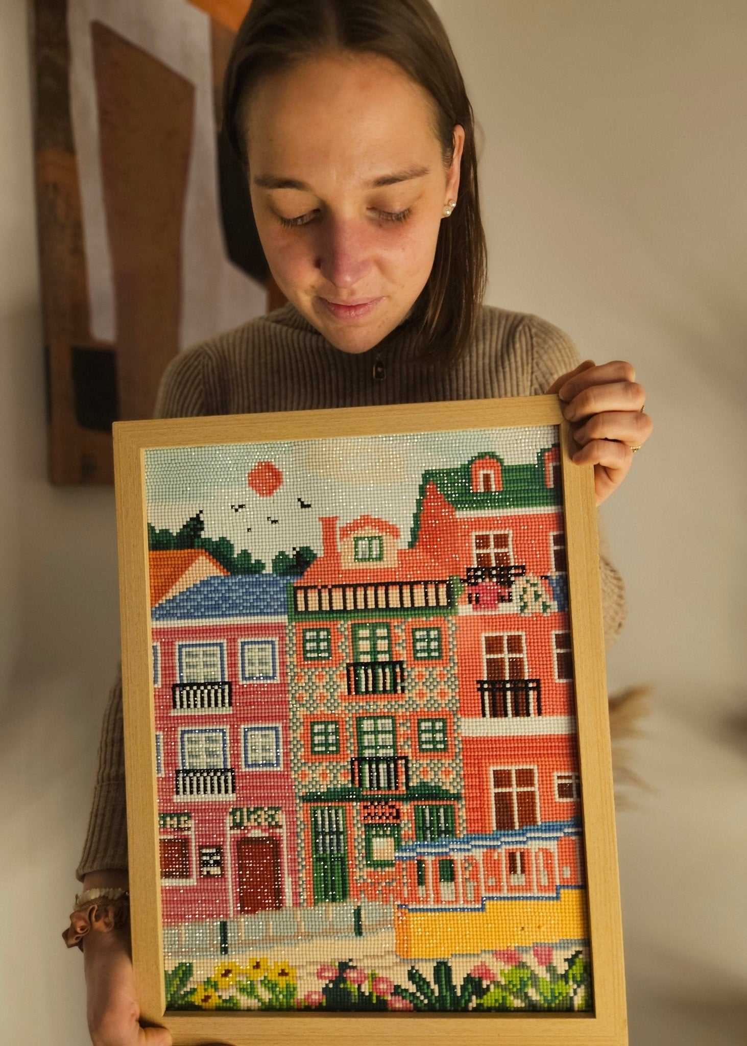 Peinture en Diamant Lisbonne Tramway Jaune 30x40cm - Kit complet Diamond Painting - Ma Ville en Diamant