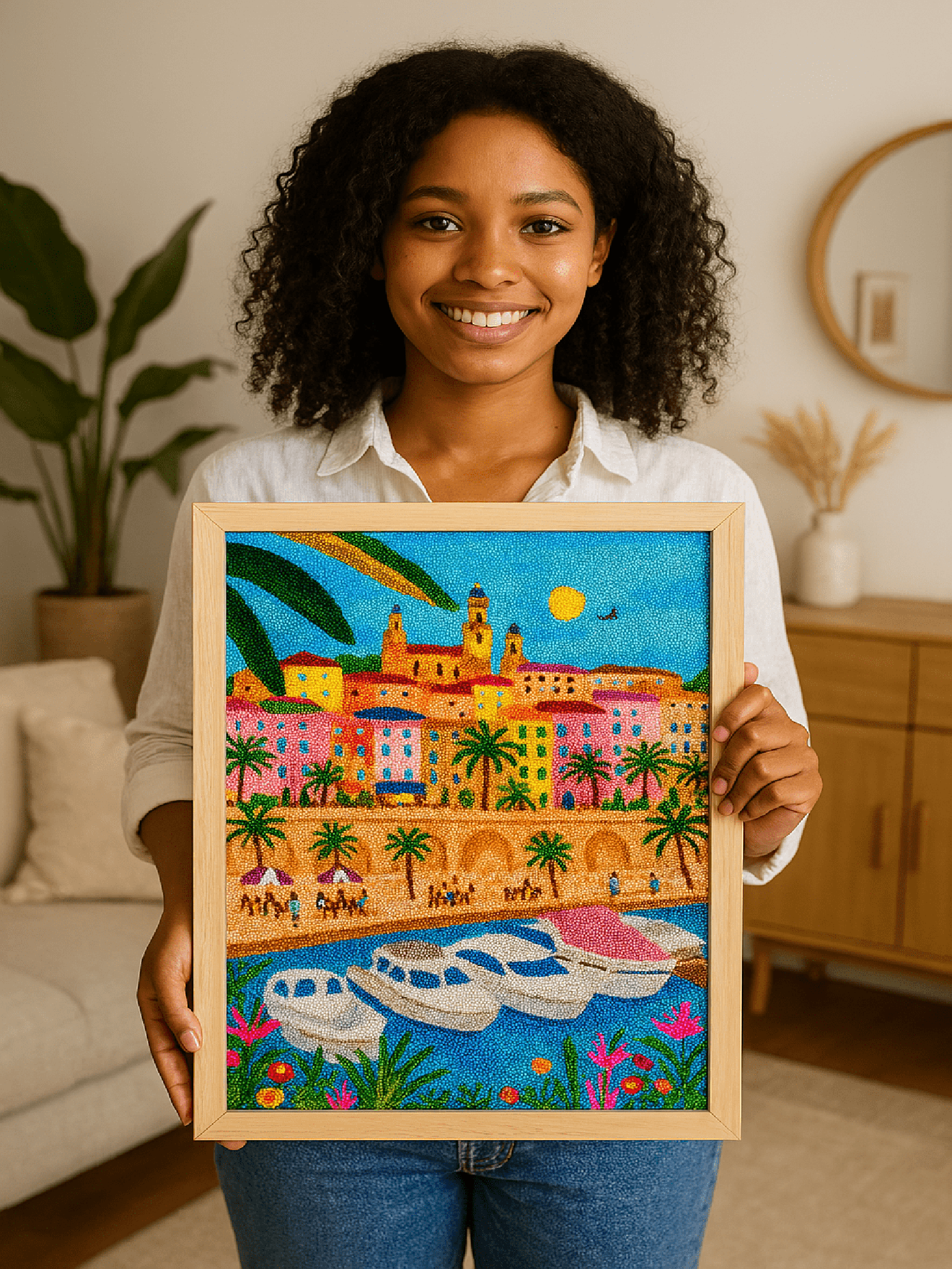 Peinture en Diamant - Menton Côte d'Azur 30x40cm - Kit complet Diamond Painting - Ma Ville en Diamant