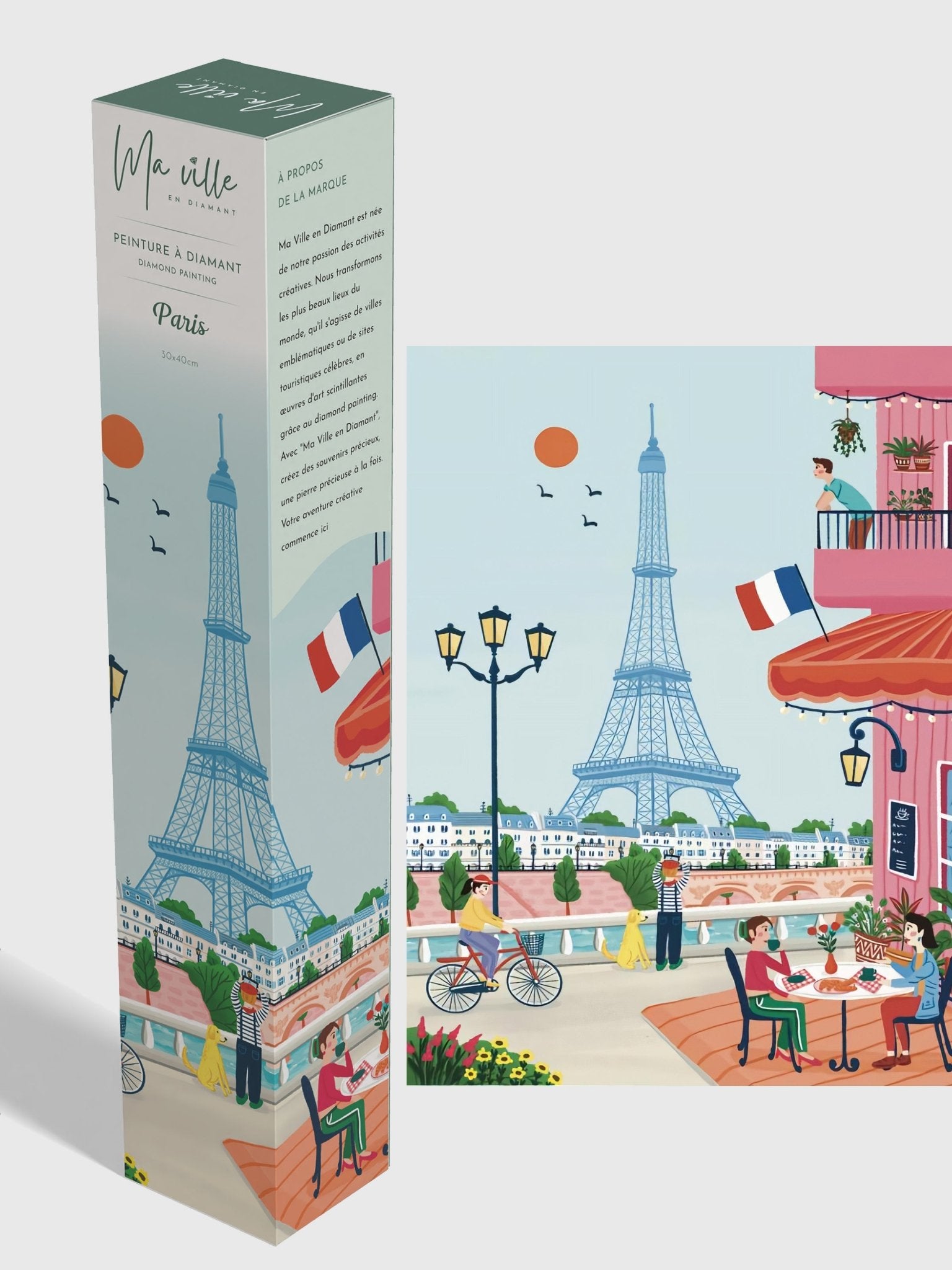 Peinture en Diamant Paris Tour Eiffel 30x40cm - Kit complet Diamond Painting - Ma Ville en Diamant