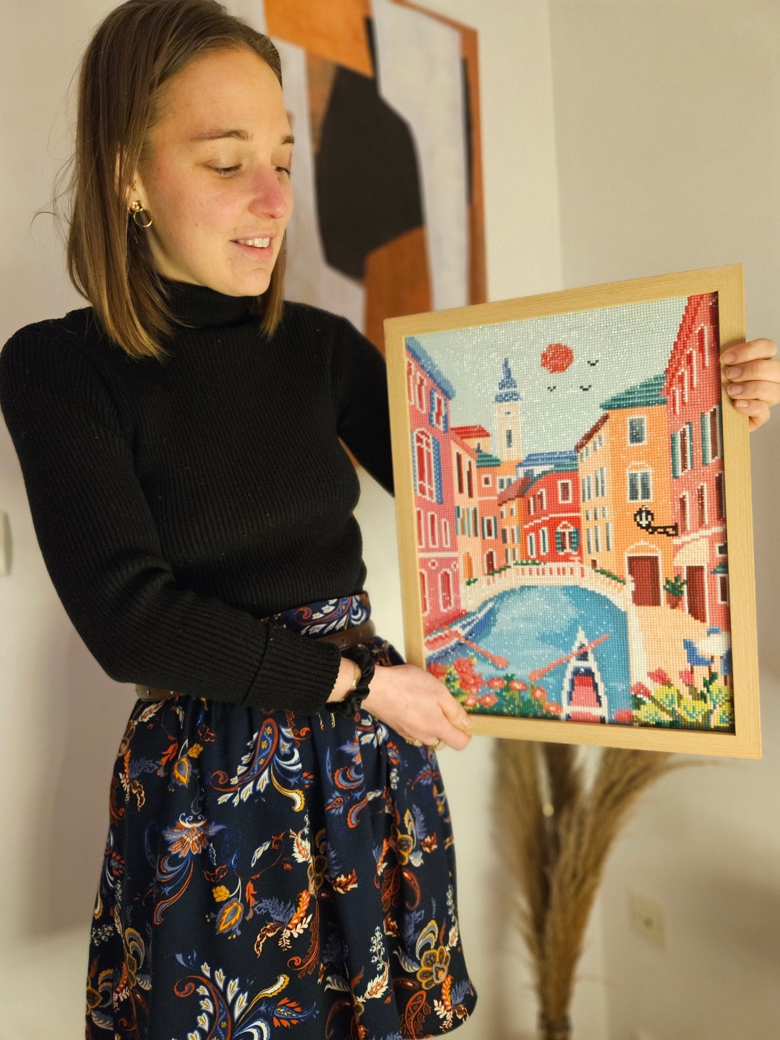 Peinture en Diamant Venise 30x40cm - Balade en Pirogue - Kit complet Diamond Painting - Ma Ville en Diamant