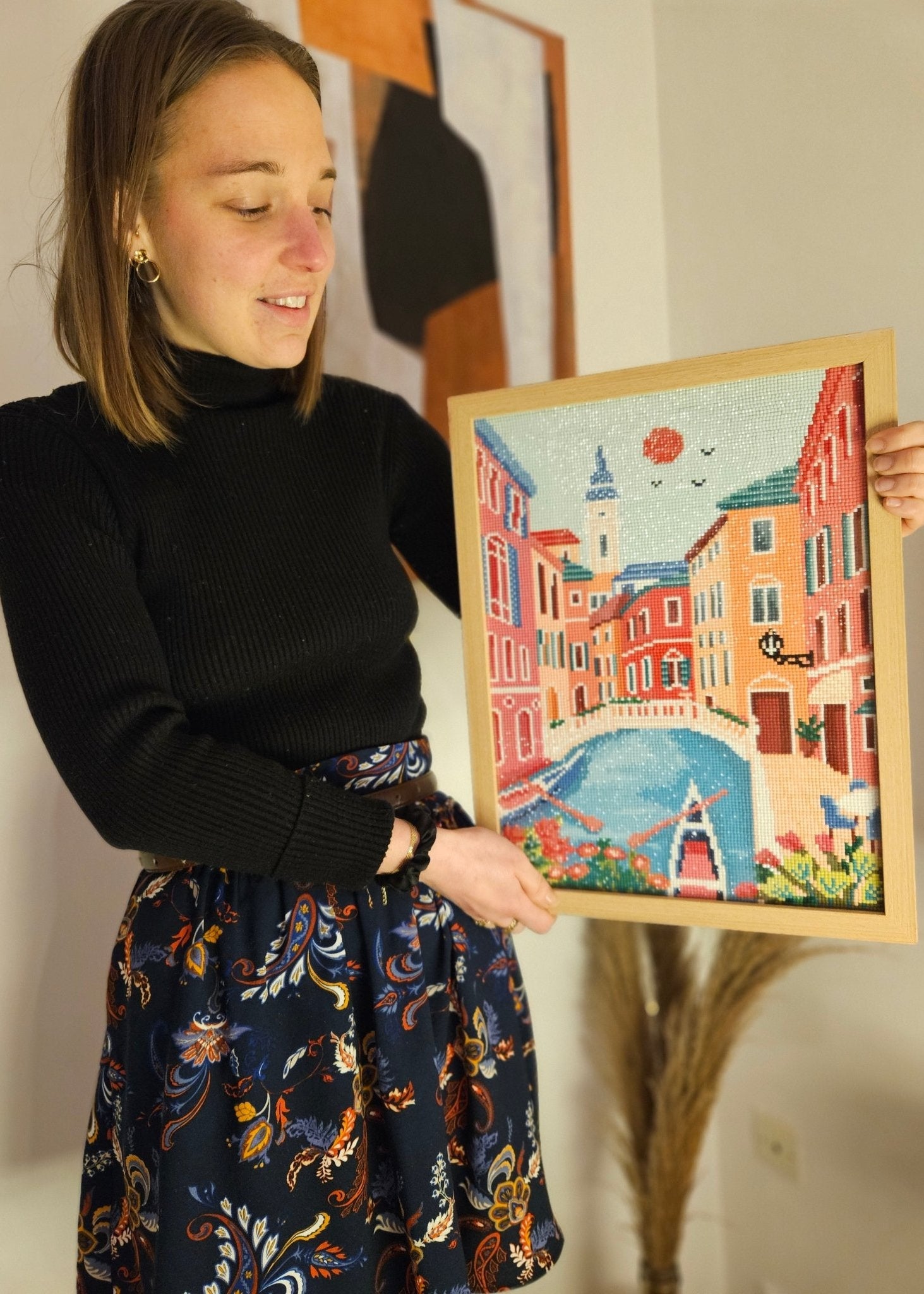 Peinture en Diamant Venise 30x40cm - Balade en Pirogue - Kit complet Diamond Painting - Ma Ville en Diamant