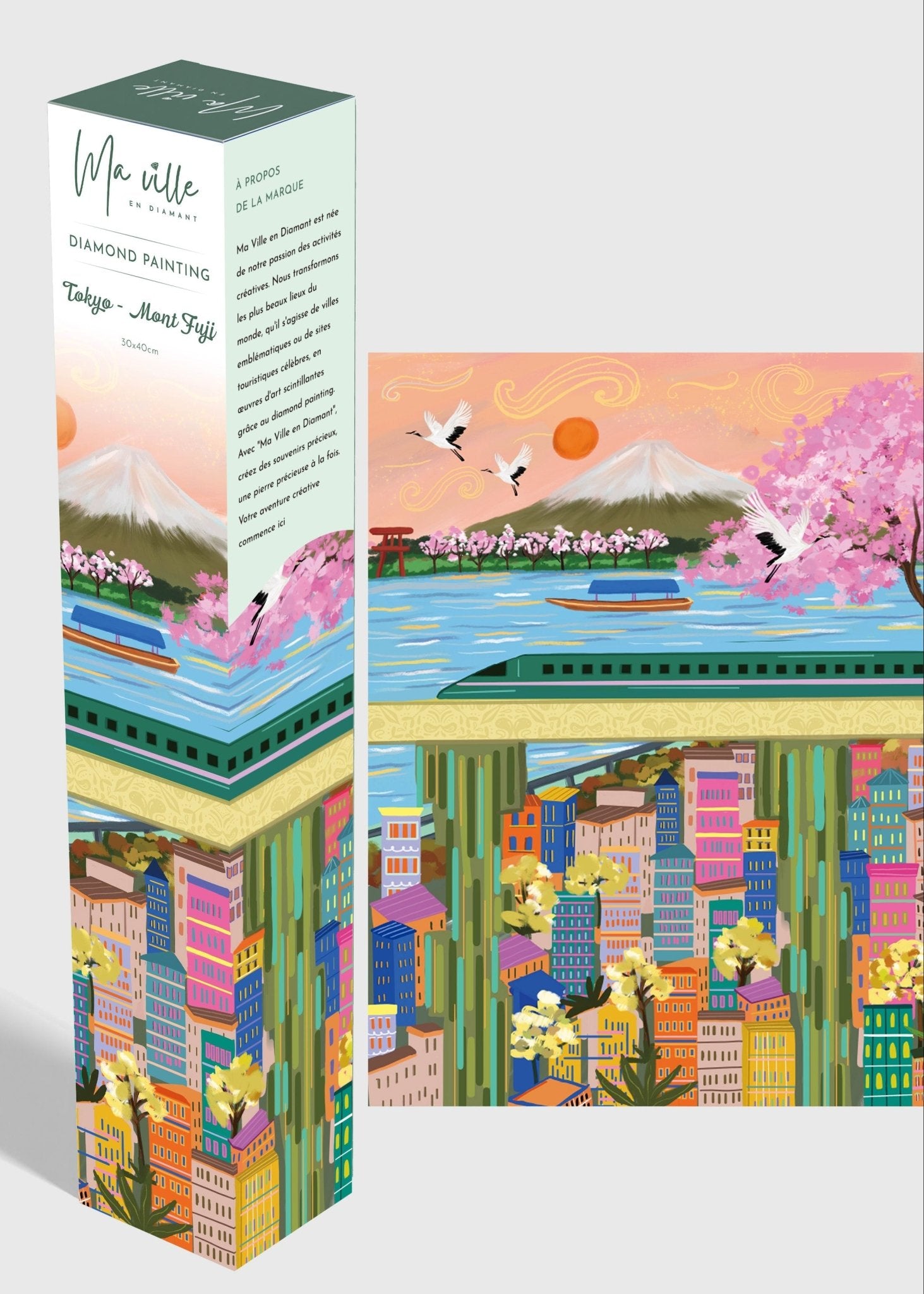 Tokyo vue Mont Fuji – Diamond Painting - Ma Ville en Diamant