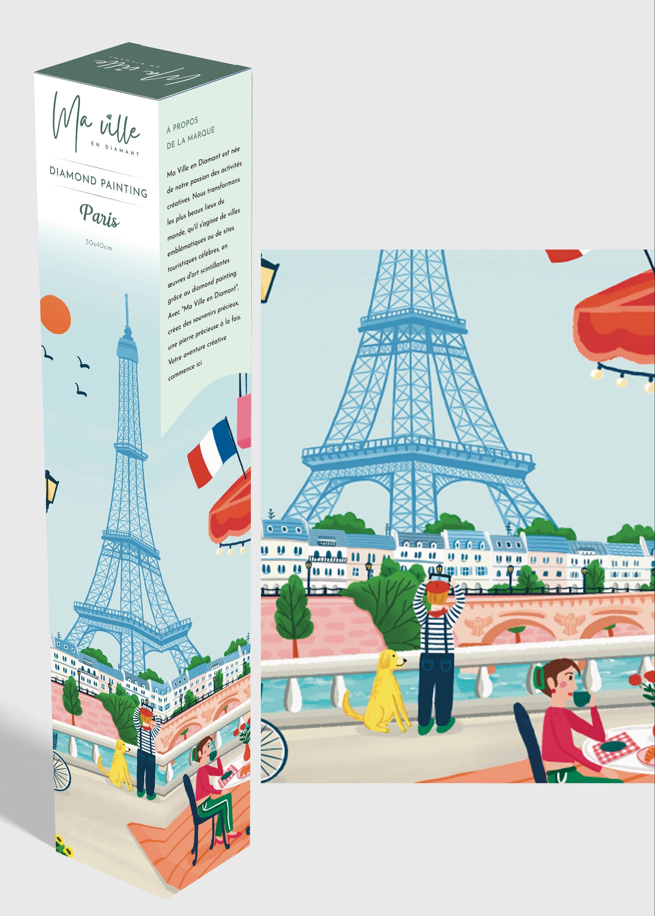 Paris vue tour Eiffel - Diamond Painting