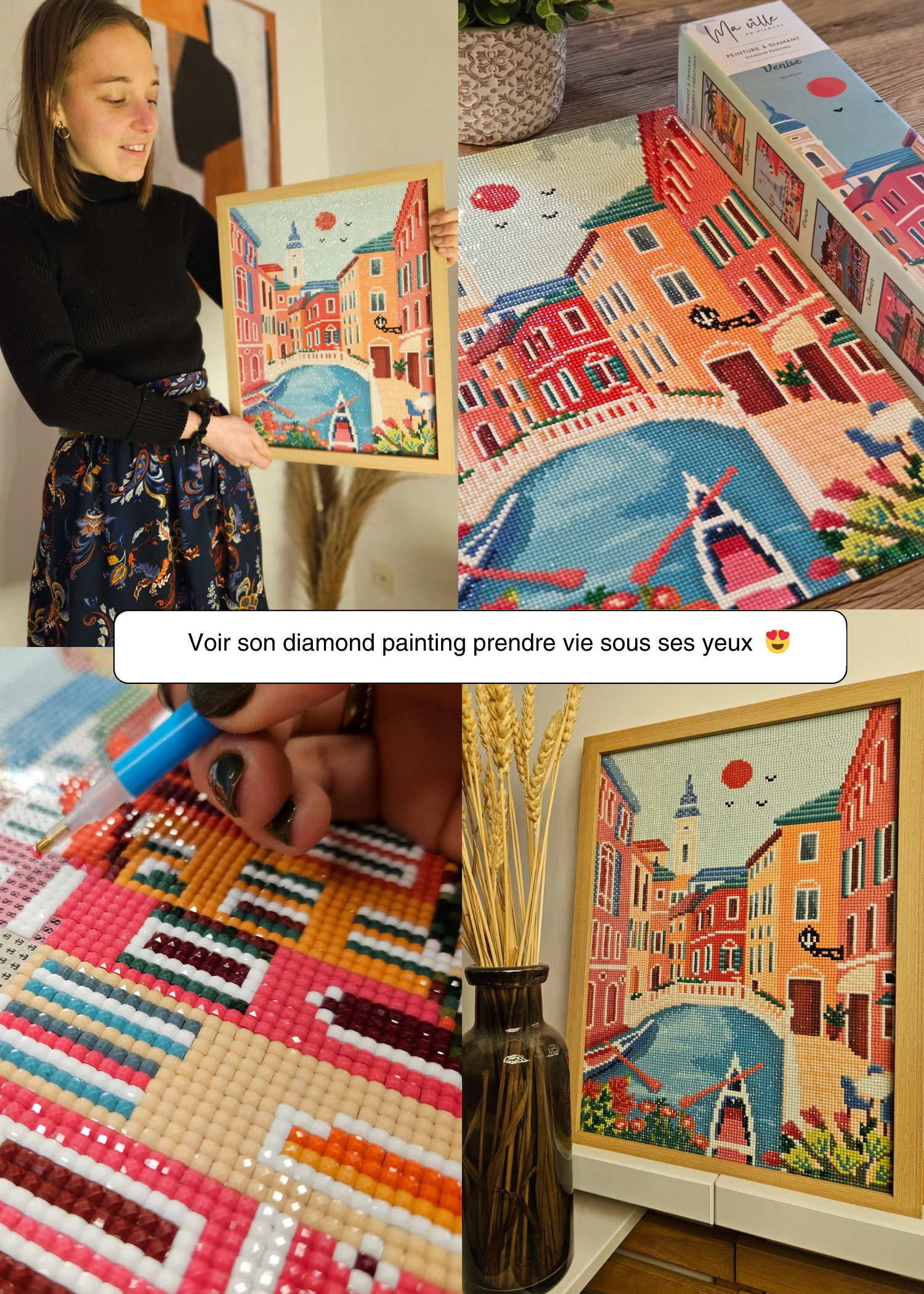 Venise en gondole - Peinture en Diamant