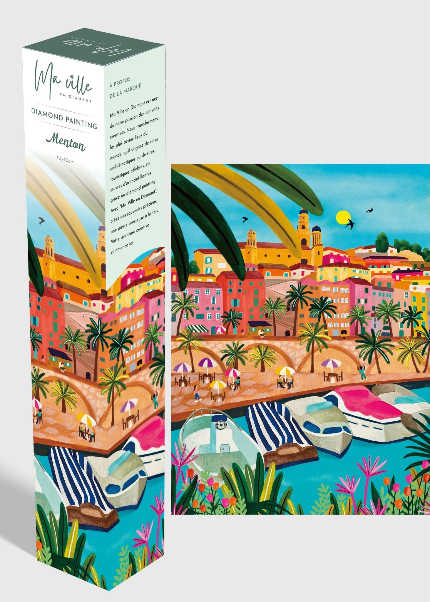 Menton aux couleurs pastel - Diamond Painting - Ma Ville en Diamant