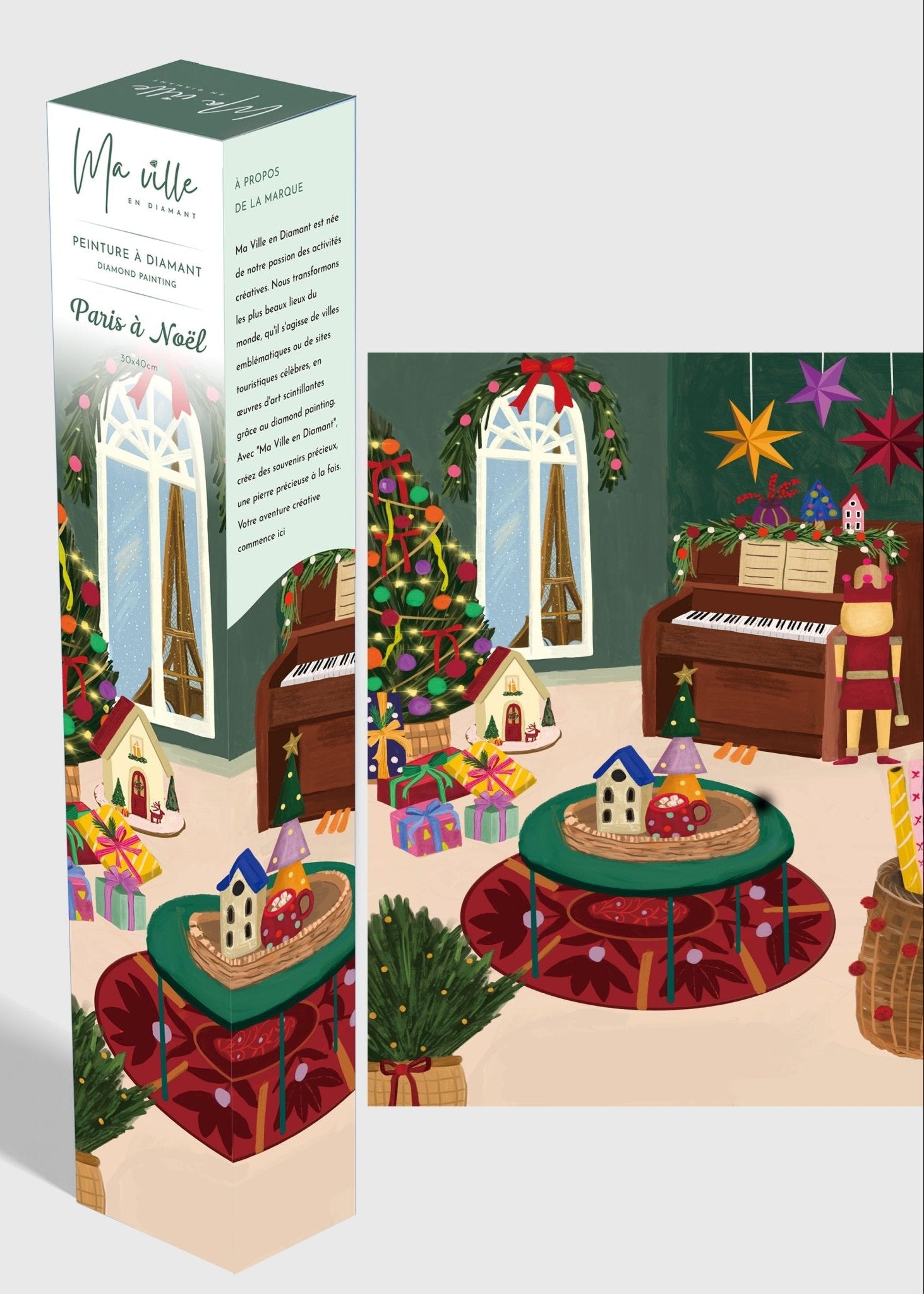 Paris à Noël – Peinture en Diamant - Ma Ville en Diamant