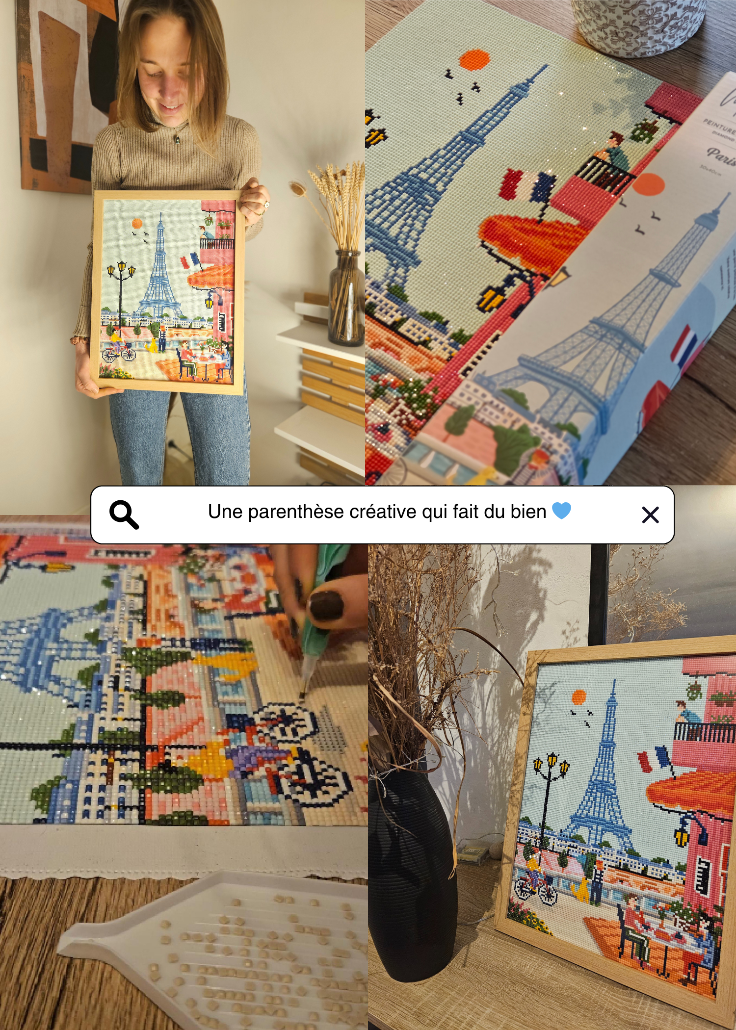 Paris vue tour Eiffel - Peinture en Diamant