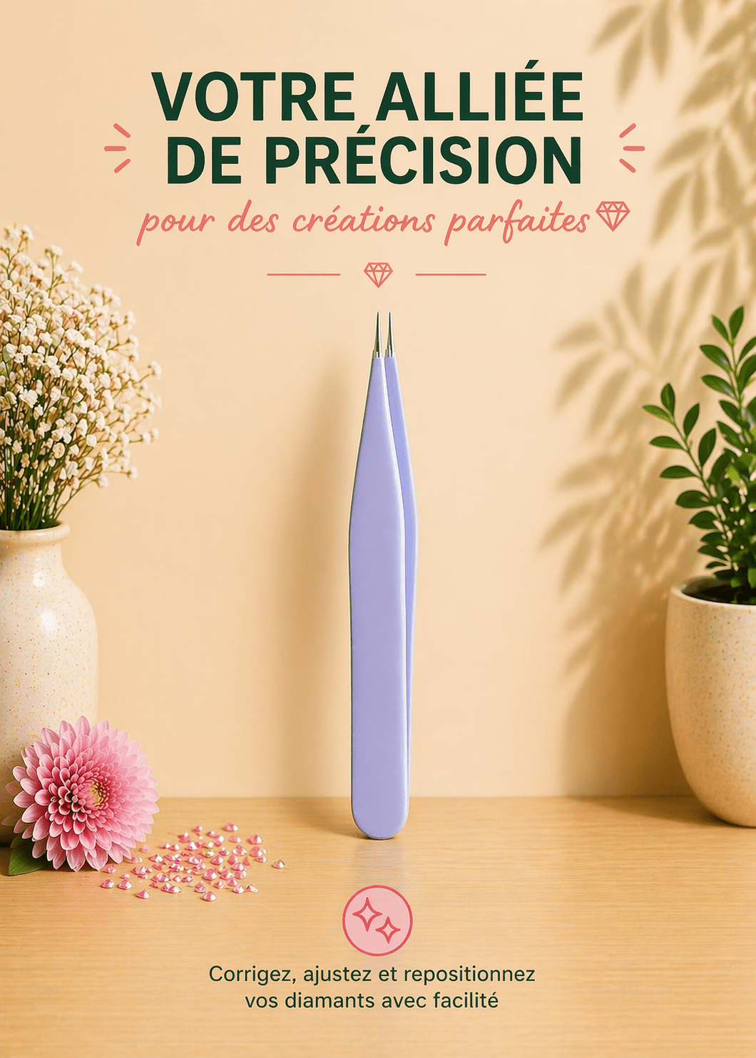 Pince de Précision – Ajustez et Retirez Vos Diamants Facilement - Ma Ville en Diamant