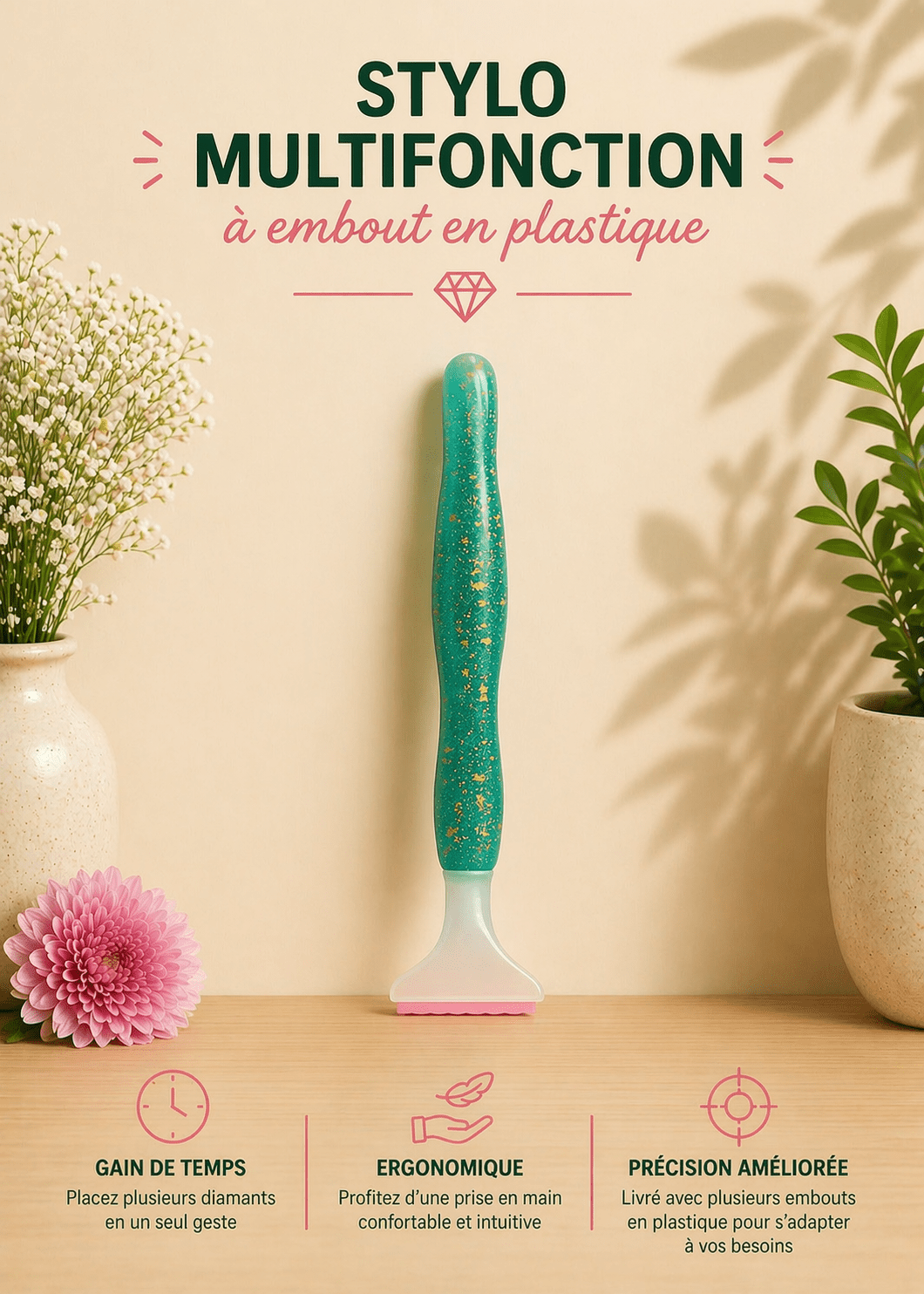 Stylo pose multiple – embouts en plastique - Ma Ville en Diamant