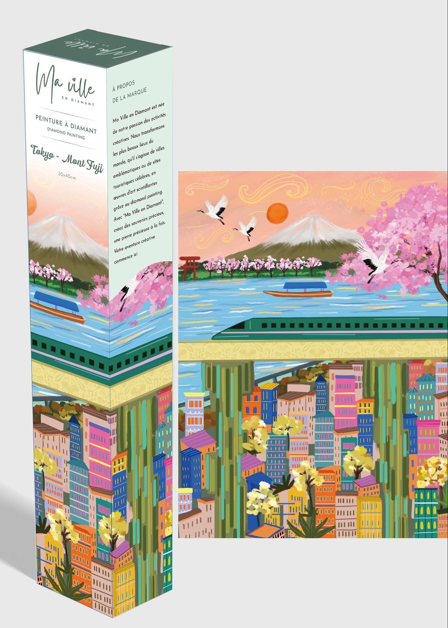 Tokyo vue Mont Fuji – Peinture en Diamant - Ma Ville en Diamant