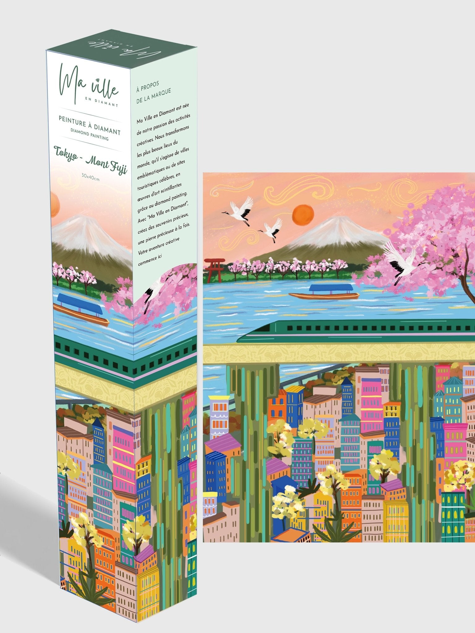 Tokyo vue Mont Fuji – Peinture en Diamant - Ma Ville en Diamant